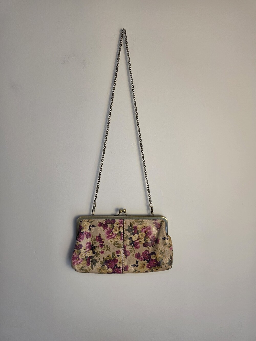 Patricia Nash Vintage-Inspired Floral Leather Clutch with Detachable Brass Chain - Picture 13 of 16
